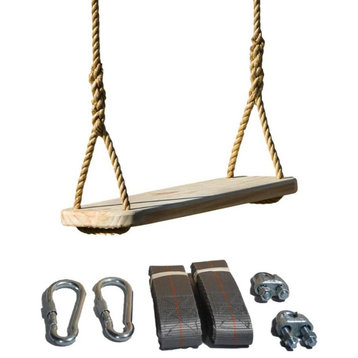 Wood Tree Swing Complete Kit - Premier Wooden Tree Swing for Adults or Children