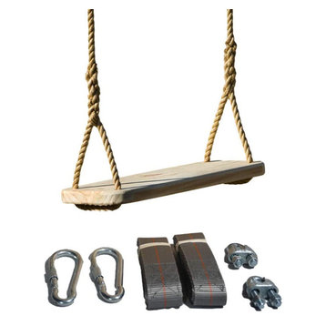 Wood Tree Swing Complete Kit - Premier Wooden Tree Swing for Adults or Children