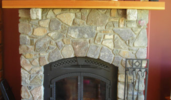 Fieldstone fireplace