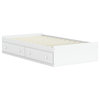 100% Solid Wood Kansas Twin Mate's Platform Storage Bed, White