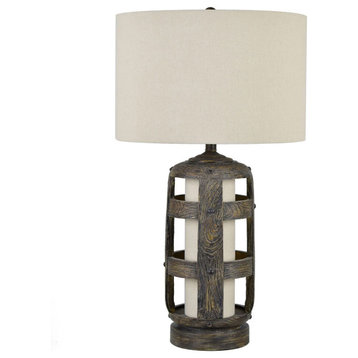 Hayward 3-Way Open Windows Table Lamp with Nightlight, Linen Oat Shade