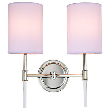 Gianni 2-Light Wall Sconce, Polished Nickel