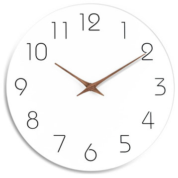 Wall Clock 8" White Silent Non Ticking Wall Clocks Battery Operated