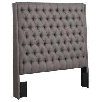 Stonecroft Furniture Davidson Fabric Tufted King Panel Headboard in Gray