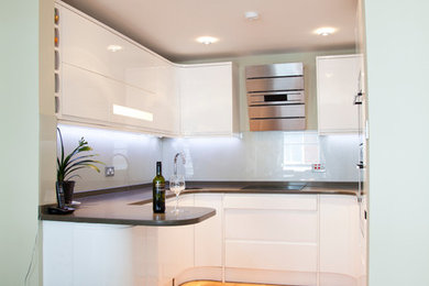 This is an example of a contemporary kitchen in London.