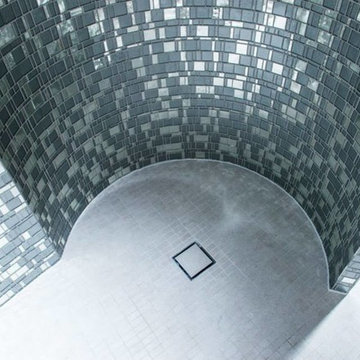 Modern bathroom mosaic shower