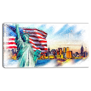 "Colorful Liberty Lady" Canvas Painting