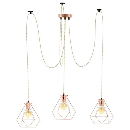 Beige And Copper Pendant Light Chandelier