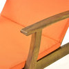 Noble House Perla Outdoor Chaise Lounge in Teak and Orange (Set of 2)