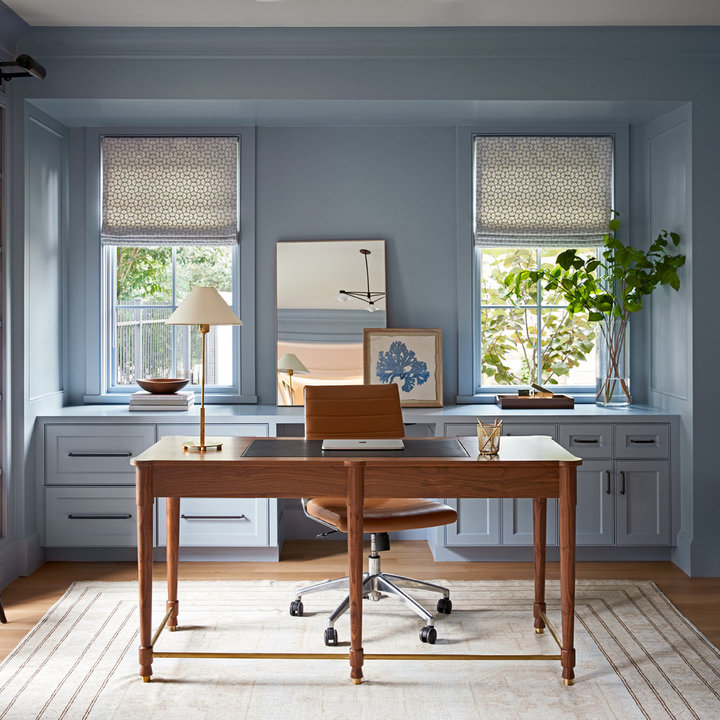 75 Most Popular 75 Beautiful Home Office with Blue Walls Ideas and