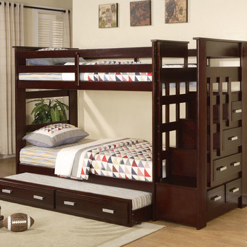 Allentown Twin Bunk Bed | Drawers and Trundle | Espresso