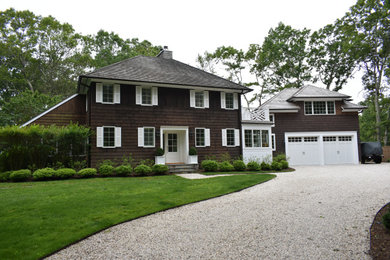 Inspiration for a craftsman exterior home remodel in New York