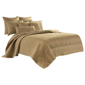 Five Queens Court Lincoln Coverlet, Gold, Full/Queen