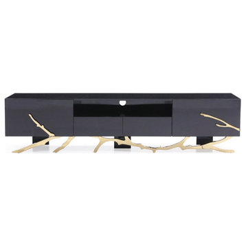 Lis Modern Black and Gold Tv Stand