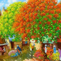 Busy morning in Spring - Paintings