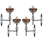Legends Direct - Maui Brushed Bronze Elegant Wall Sconce 4 Pack - This wall-mounted sconce provides a unique lighting option for any deck, patio or outdoor space. Exclusivley designed to work with our Maui line of tiki torches, these beautiful wall sconces feature a lustrous powder coated finish that will accent your space perfectly! With 10 different color options available there is sure to be one to suite your needs! This torch includes a pre-installed fiberglass wick which allows the oil to burn and not the wick. This is great for prolonged usage. The fiberglass wick also stays lit through moderate wind and even light rain. Citronella oil may be used for insect control or paraffin oil for smoke-free use. The torch head holds a sufficient amount of fuel to burn for approximately 20 hours.