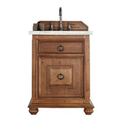 26 inch Single Sink Bathroom Vanity Cinnamon Finish Optional Countertop - Bathroom Vanities And Sink Consoles