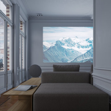 Family room transforms to cinema room thanks to short-throw projector