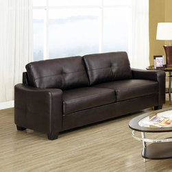 Jasmine Leather Sofa in Brown - Sofas