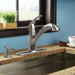 Moen Caprillo Chrome one-handle low arc kitchen faucet - Kitchen Faucets