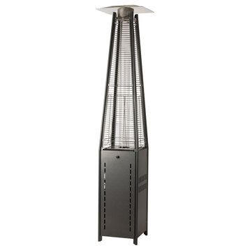 Square Pyramid Flame Patio Heater in Hammered Platinum