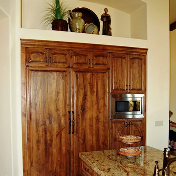 Distressed Refer Doors on Dual Sub-Zero Refrigerators