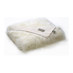 Tibetan Sheepskin 60" x 70" Throw in Ivory - Home Decor