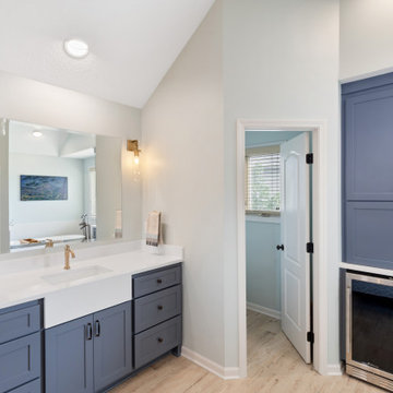 Contemporary Farmhouse Primary Bath + Closet Remodel Olathe, KS