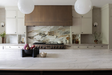 Example of a transitional kitchen design in New York