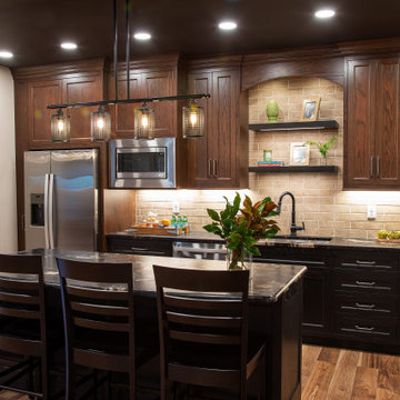 Black and Brown Cozy Basement