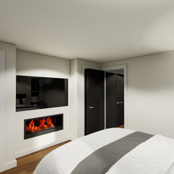 Knightway Mobile Home Reno. Master Bedroom Interior Design, Floor Plan, 3D Visua