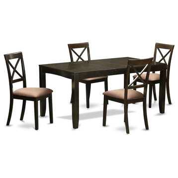 5-Piece Dining Room Set, Table With Leaf Plus 4 Chairs for Room