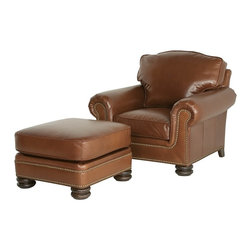 Leather Club Chairs and Ottomans - Products