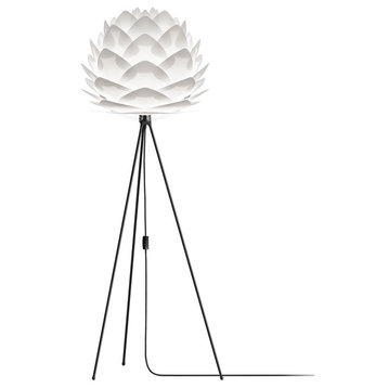 Silvia 60" Tripod Floor Lamp, Black/White