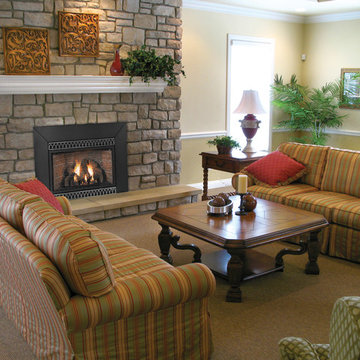 Block Stone Fireplace - American Hearth