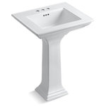 Kohler - Kohler Memoirs Stately 24" Pedestal Bathroom Sink w/ 4" Centerset Holes, White - The Memoirs collection with Stately design draws its inspiration from traditional furniture and architectural elements. The crisp, clean lines of this pedestal sink evoke the splendor of fine antiques.
