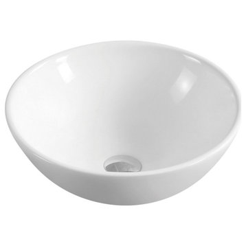 Dowell Ceramic Vessel Sink, Gloss White, Round
