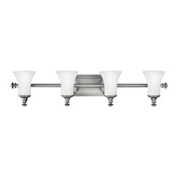Hinkley - 4-Light Bath Bar, Etched Opal Glass - Bathroom Vanity Lighting