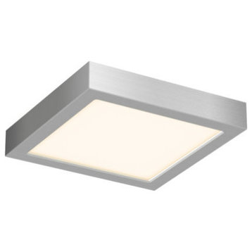 6" Square Indoor/Outdoor LED Flush Mount, Satin Nickel