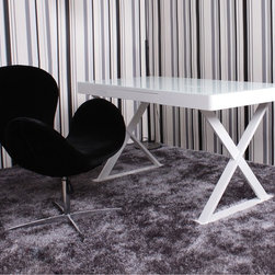A11 Office Desk in White Gloss - Home Office Accessories