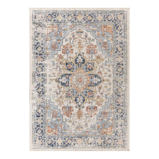 Hauteloom Arias Beige Blue Washable Area Rug