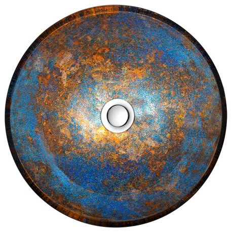 ANZZI Tara Series Tempered Glass Bathroom Vessel Sink