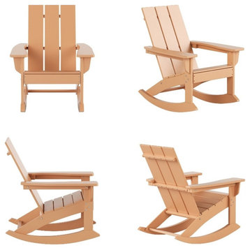 Palms Modern Adirondack Plastic Outdoor Rocking Chairs (Set of 4)