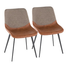 Two Tone Dining Chairs Houzz Lumisource Outlaw 2 Tone Chair With Espresso Faux Leather And Brown Fabric Set