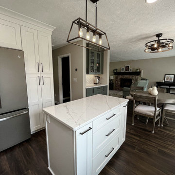 White and Green Kitchen and Coffee Bar