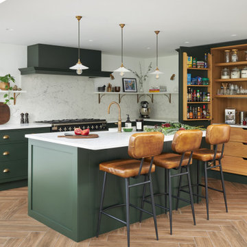 Vintage Green and Brown Shaker Kitchen
