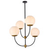 Lane 31.5" Pendant, Black and Brass With White Shade