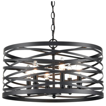 Miseno ML72599 Annata 6 Light 20"W Drum Chandelier - Matte Black