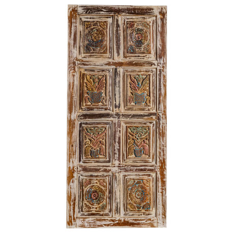 Consigned Vintage Carved Doors Shabby Chic Barndoor Sliding Barn Door 80x36