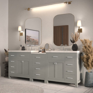 Caroline Parkway 93'' Grey Bathroom Vanity